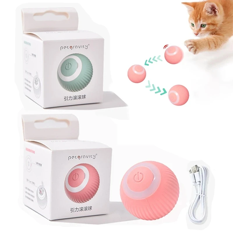 

Smart Small Dog Toy Interactive Cat Toy Electric Automatic Rolling Ball Toys for Small Dogs Cats Indoor Playing Dog Accessories
