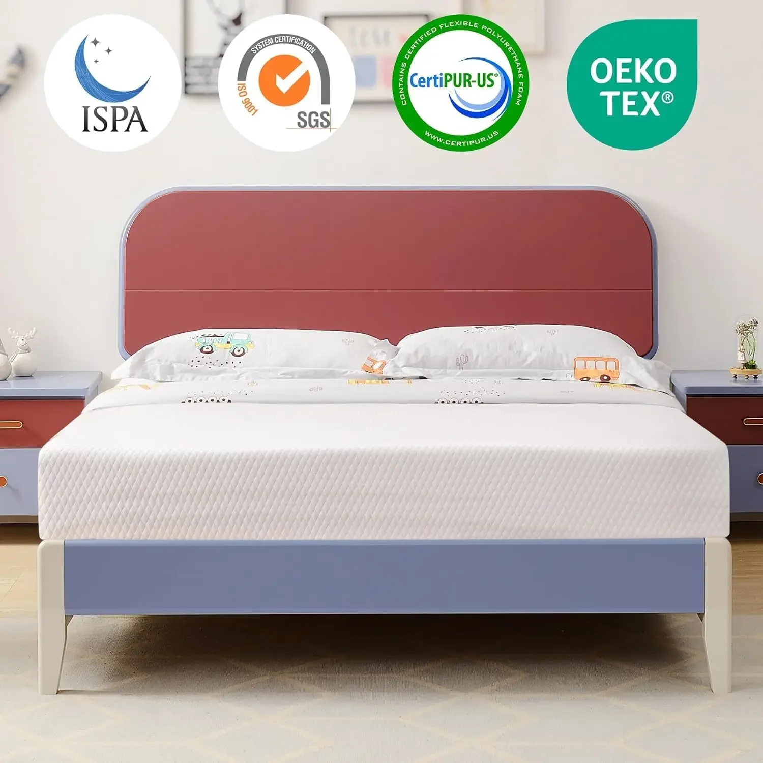 6 Inch Memory Foam Mattress Bed in a Box,Medium Firm Cooling Gel Green Tea Full Size Mattress Colchones Full with Breathable Sof 2