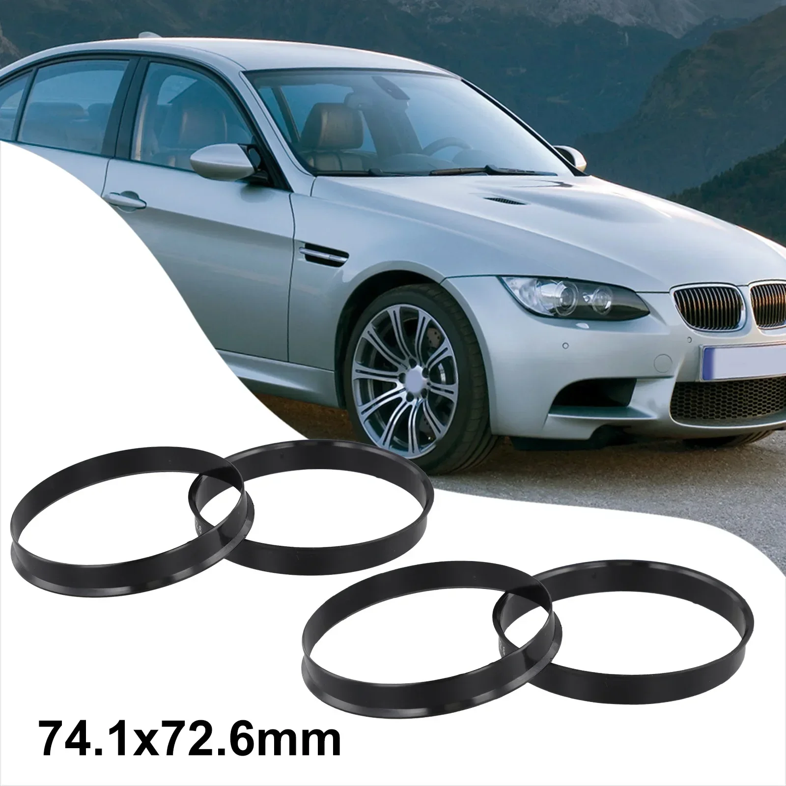 4 個ハブセンタリングリング 74.1 × 72.6 ミリメートル BMW