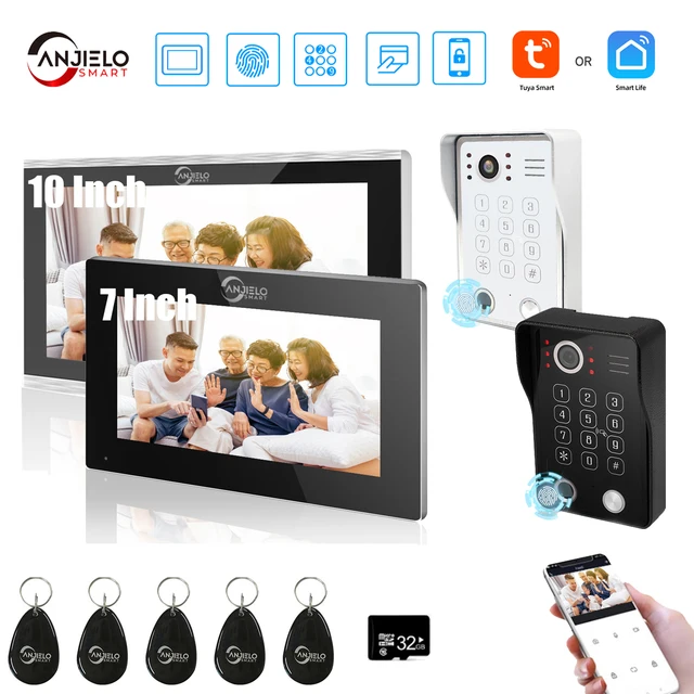 Tuya Video Intercom System Wireless WiFi Video DoorPhone Home Video DoorBell with Fingerprint/Swipe Card/Password Unlock Functio 1