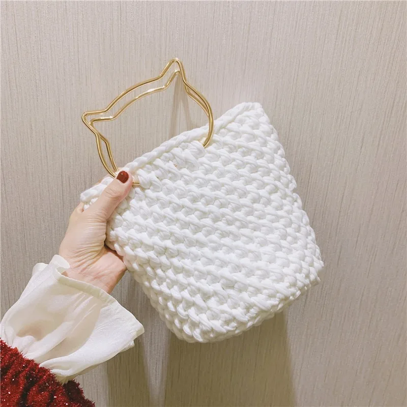 1Pc Metal DIY Handbag Tote Handles Replacement Creative Bear Cat Ear Bag Handle Decoration Handcraft Bag Making Accessories