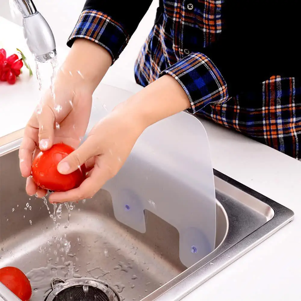 

4pcs/set Kitchen Sink Water Splash Guards With Sucker Waterproof Screen For Dish Fruit Vegetable Washing Anti-water Board