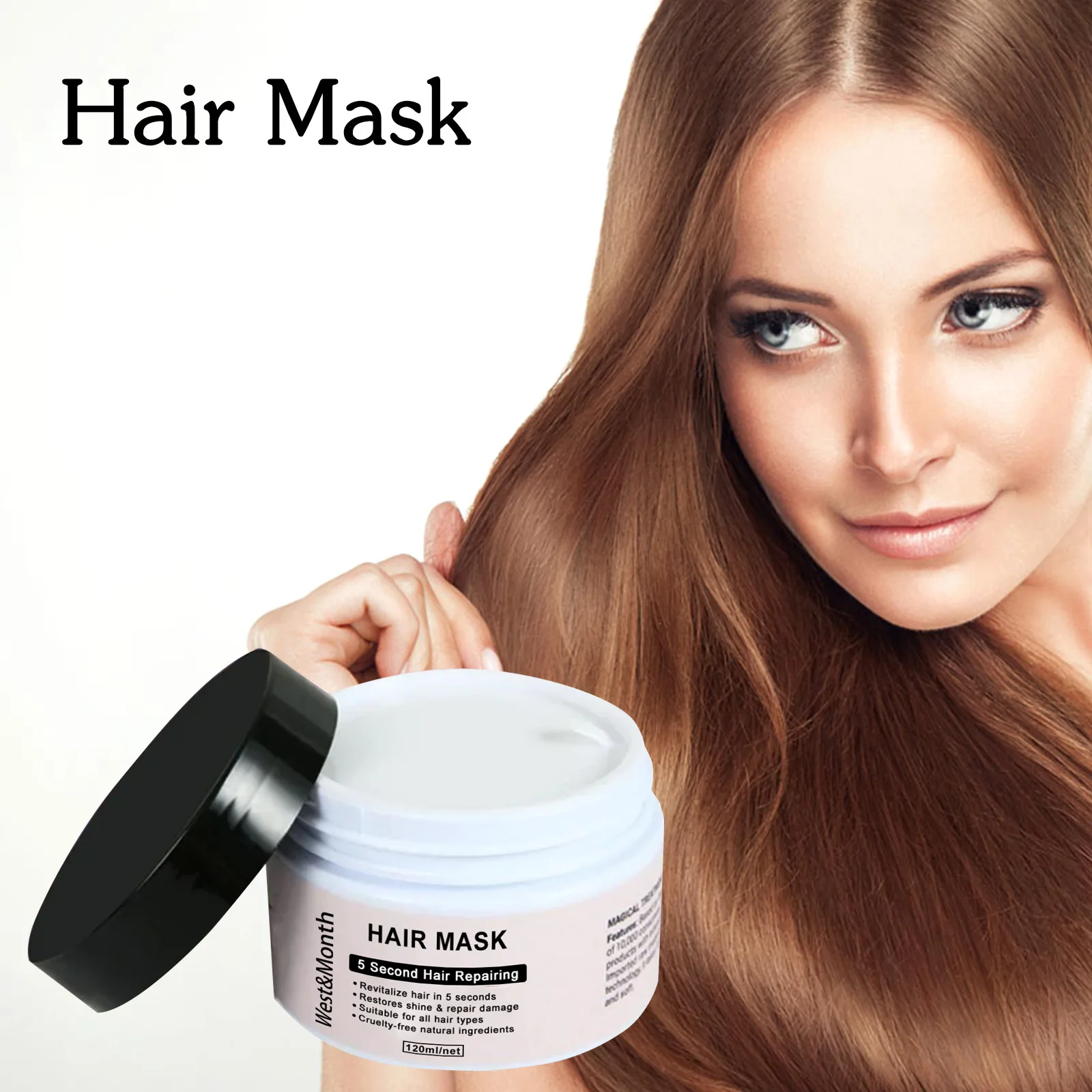 120ml West & Month Keratin Repair Hair Mask Moisturizing Repair Hair Tail Fork Improve Dyeing and Perming Dry Hair Care Mask