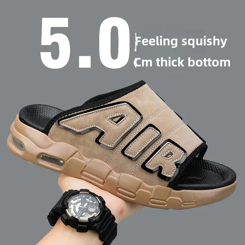 Men's Slippers Air Cushion Design Sandals Summer PVC Soft Non-slip Sports Slippers Flip Flops Sandalias Hombre