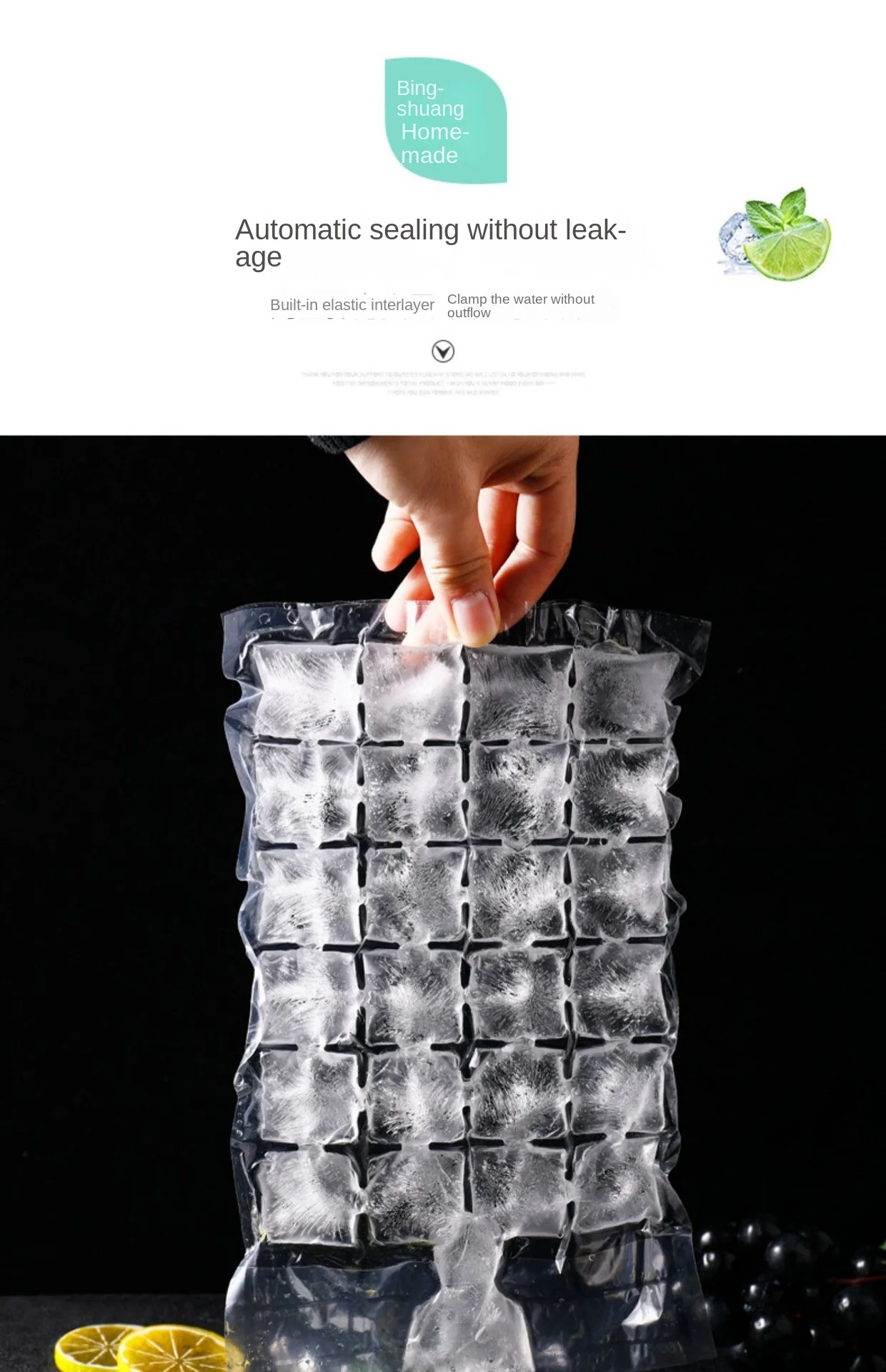 Ice Cube Bags Make Ice Cubes Easy Way One-time Use Ice Cube Bags Self-sealing Convenient