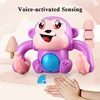 Baby Electric Tumbling Monkey with Light Music Sound Control Crawling Pet Interactive Early Educational Toys for Toddler 4