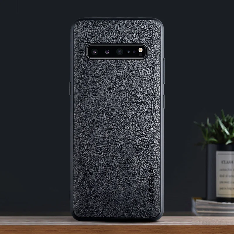 Premium Retro Litchi Leather Back Cover - Business Fashion Case