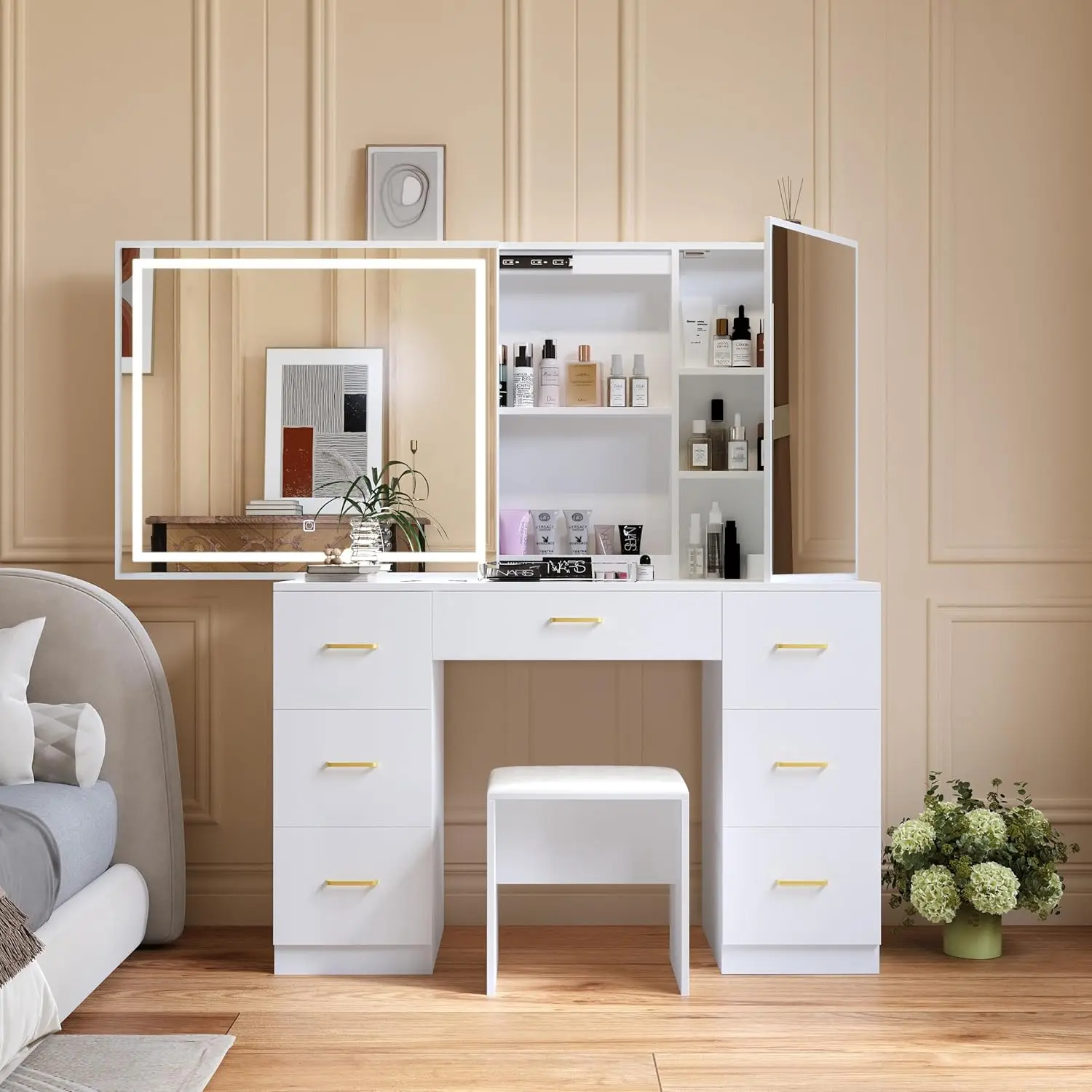 White-Sliding Mirror