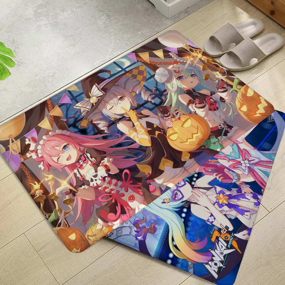 

Honkai Impact 3rd Floor Mat Bathroom Mat Anti-slip Absorb Water Long Strip Cushion Bedroon Mat Welcome Doormat