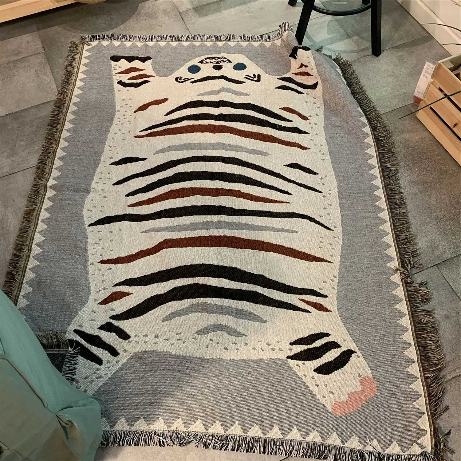 Korea Style Tiger Blanket Sofa Throw Area Rugs Chic Decorations Cute