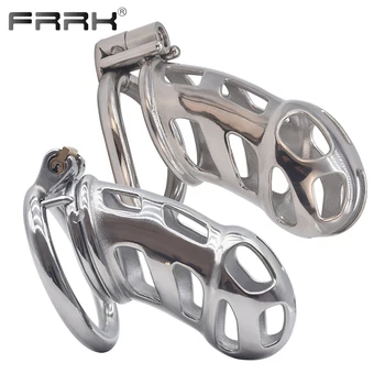 FRRK Maxi Mamba Chastity Cage Steel Cobra Strap Penis Rings Big Long Male Cock Lock BDSM Device Adults Sex Toys for Couple 1