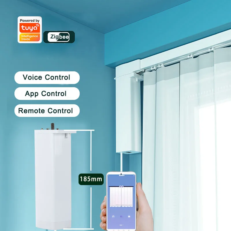 ม่านมอเตอร์ราง Cornice Rod Rail Tuya Zigbee ไฟฟ้าสมาร์ทผ้าม่านมอเตอร์อัจฉริยะสนับสนุน Yandex Alice Alexa Google 1
