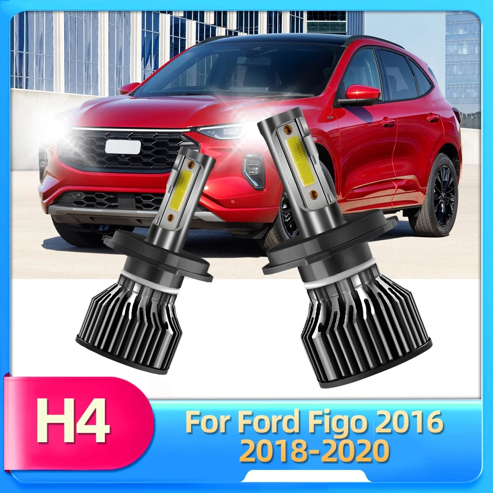 

Roadsun 2x светодиодный фары передние COB H4 Hi Lo лампы 12V 72W лампы освещения для Ford Figo седан/Хэтчбек 2016 2018 2019 2020