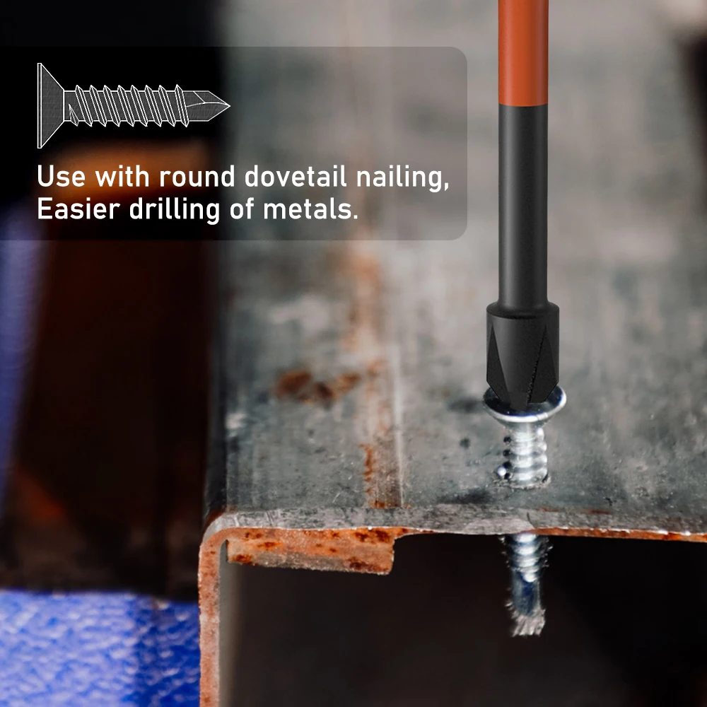 Cross Screwdriver Set Strong Magnetic Batch Head PH2 Impact Drill Bit Screw Alloy Steel Non-slip 25-150mm
