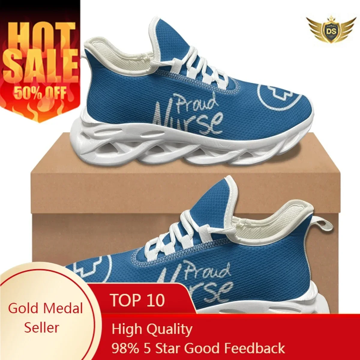 Summer Lightweight Anti-Slip Flats Shoes Nurse Proud Print Fashion Women Sneakers Travel Comfortable Student Running Shoes Gift