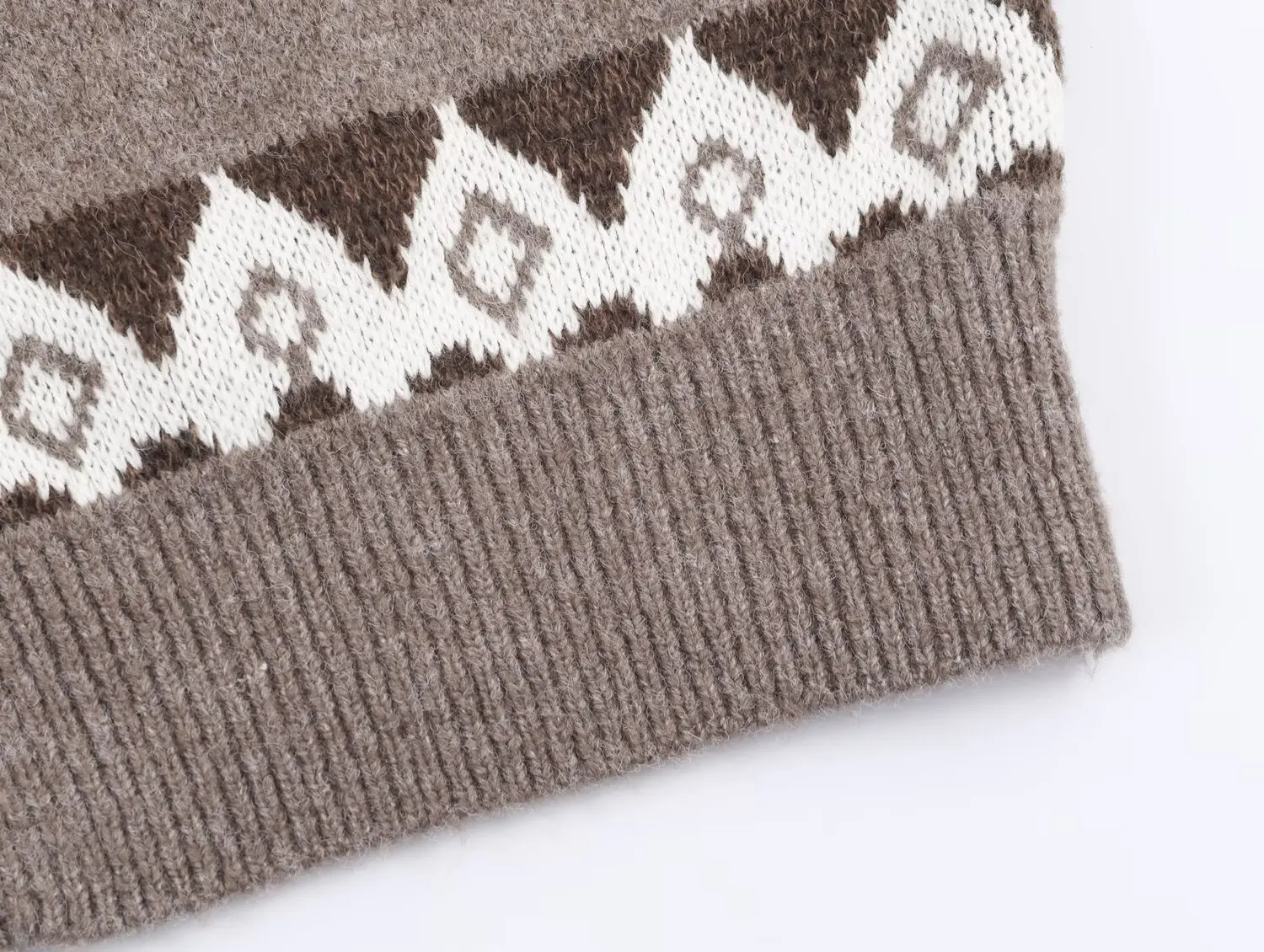 HH Frau Winter Mode Lange Ärmel V Kragen Einreiher Jacquard Gestrickte Mantel Weibliche Casual Street Style Sanfte Strickjacke – Detail 11