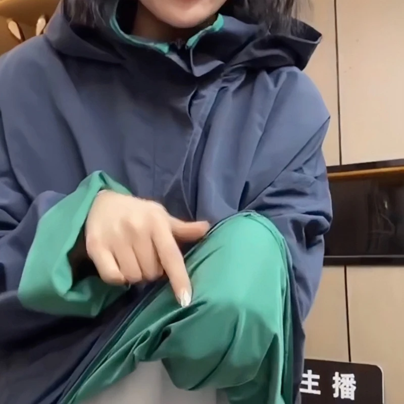 Oversize Hooded Long Sleeve Sweatshirt Hoodies Y2k Clothes Half Zip Pullover Streetwear Casual Loose Tops Windbreaker New