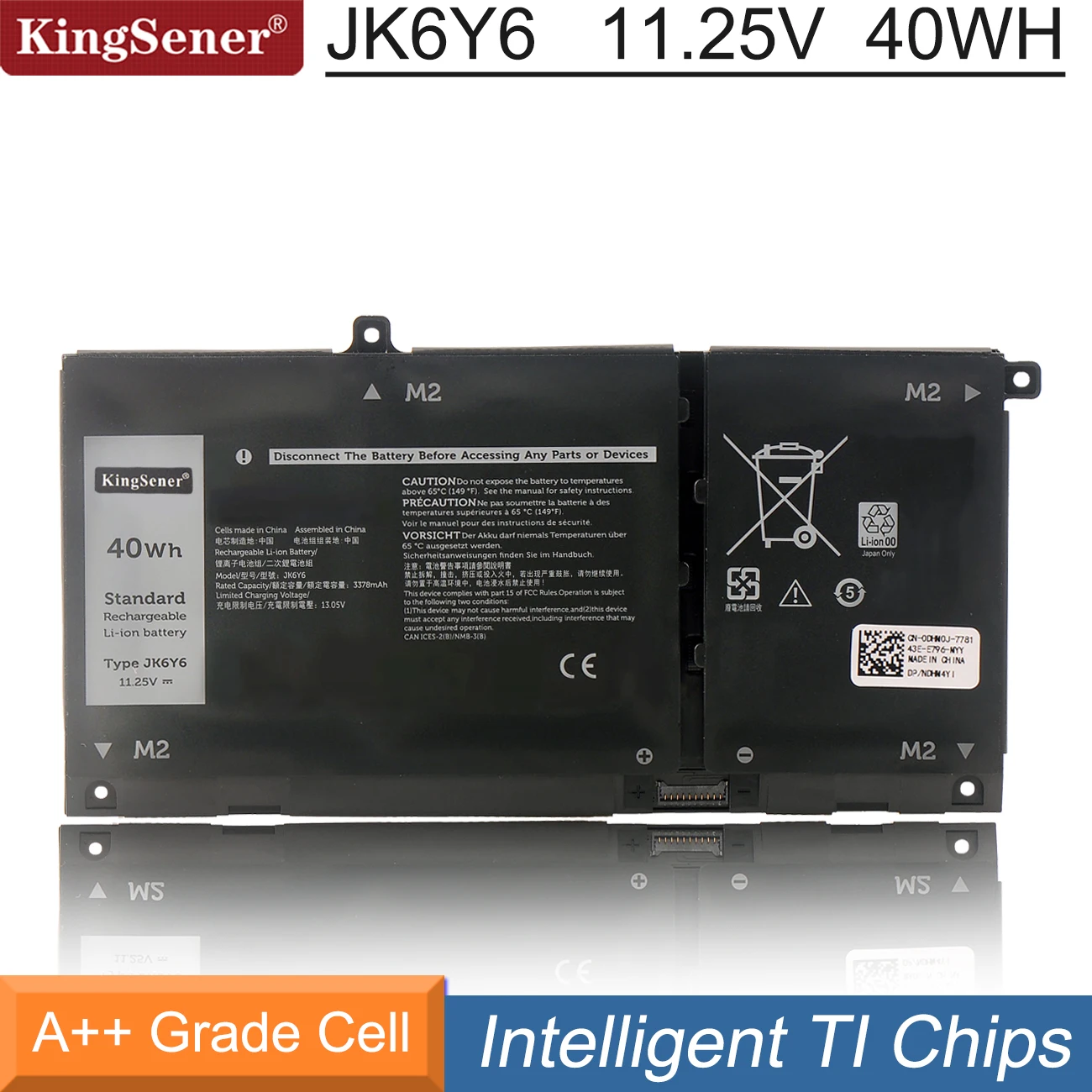 Kingsener Jk6y6 11.25v 14 40wh Bateria do Portátil para Dell Latitude 3410 3510 Vostro 5402 Inspiron 5501 5502 5300 5301 9077g H5ckd