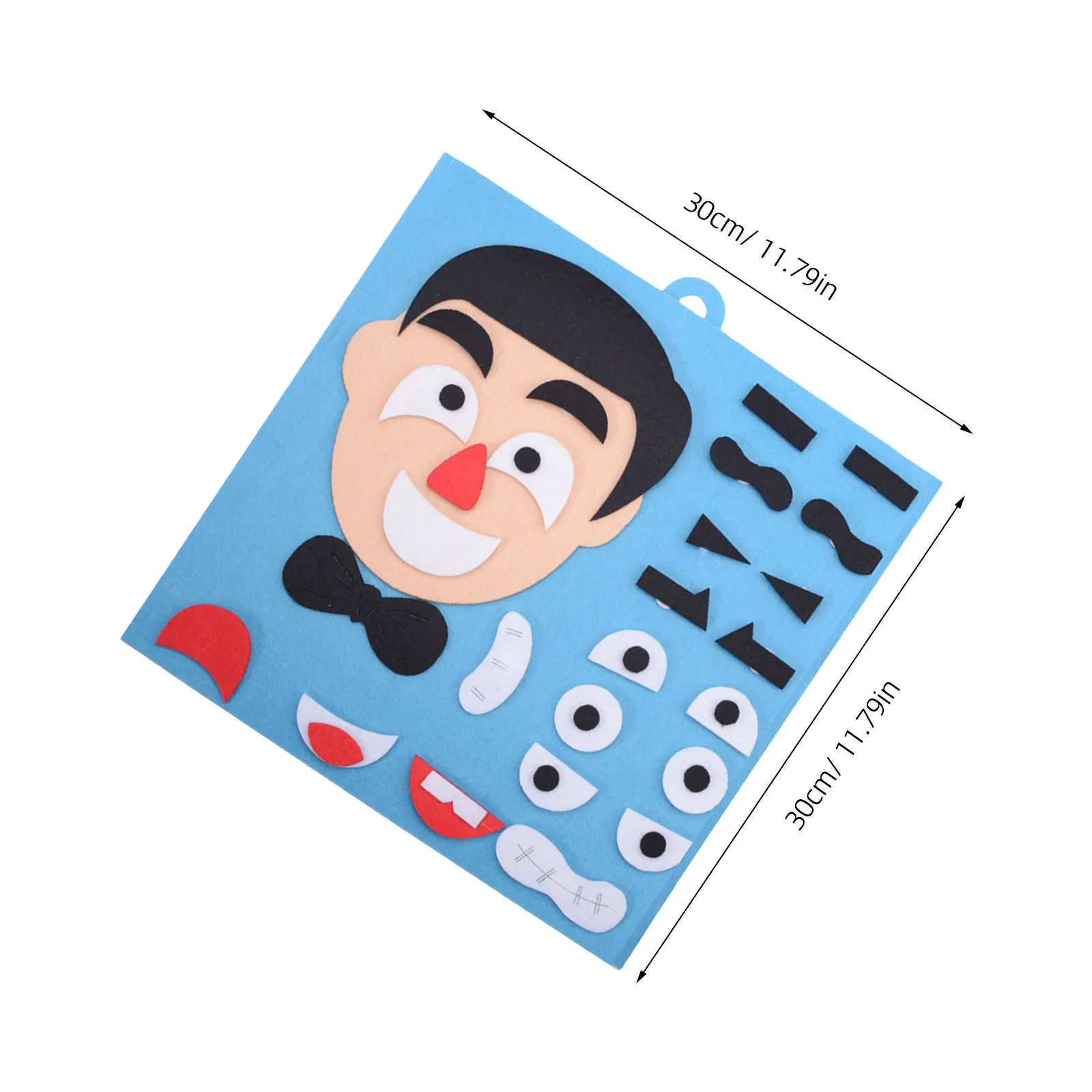 1Pcs 얼굴 퍼즐 교육 게임 - 블루 조기 발달 감정 인식 손과 눈의 협응 논리 매칭