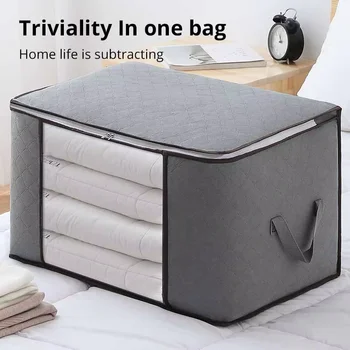 Cotton Quilt Storage Bag Large Capacity Clothing Cotton Quilt Mobile Luggage Moisture Proof And Dus Organizer for Mobile Luggage 1