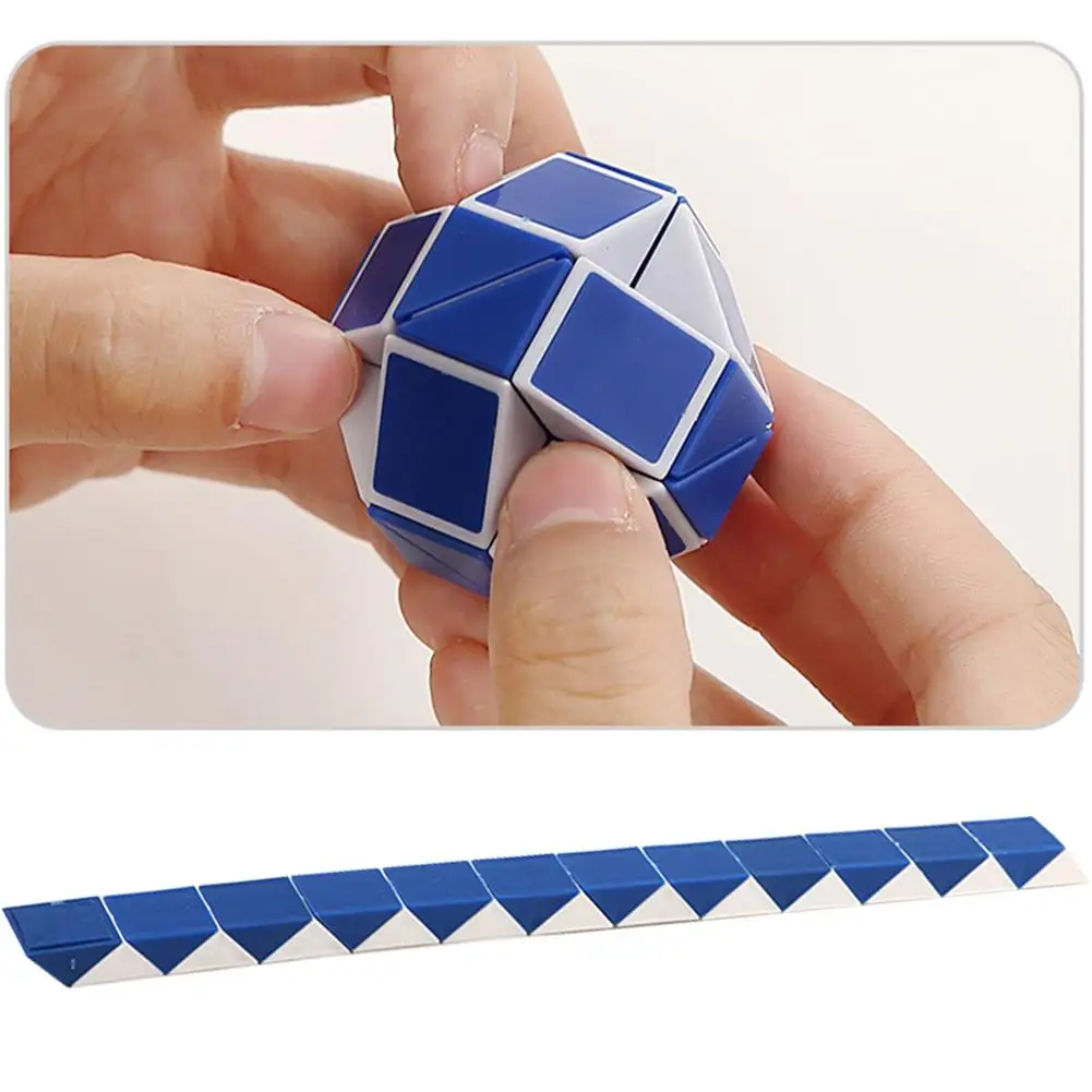 Plastic Magic Ruler 24 Wedges Magic Snake Cube Twist Puzzles for Kids Brain Teaser Foldable Educational Toy 21.5x1.3x1cm