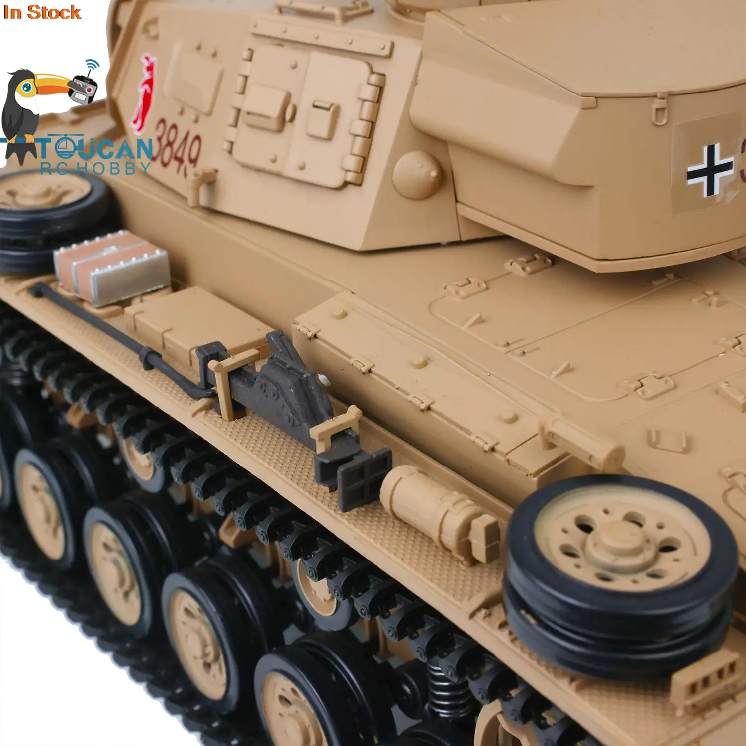 HENG LONG 1/16 Scale 7.0 Plastic German Panzer III H RTR RC Tank Model 3849 Remote Control Cars BB Shooting Smoke Unit TH17363 4