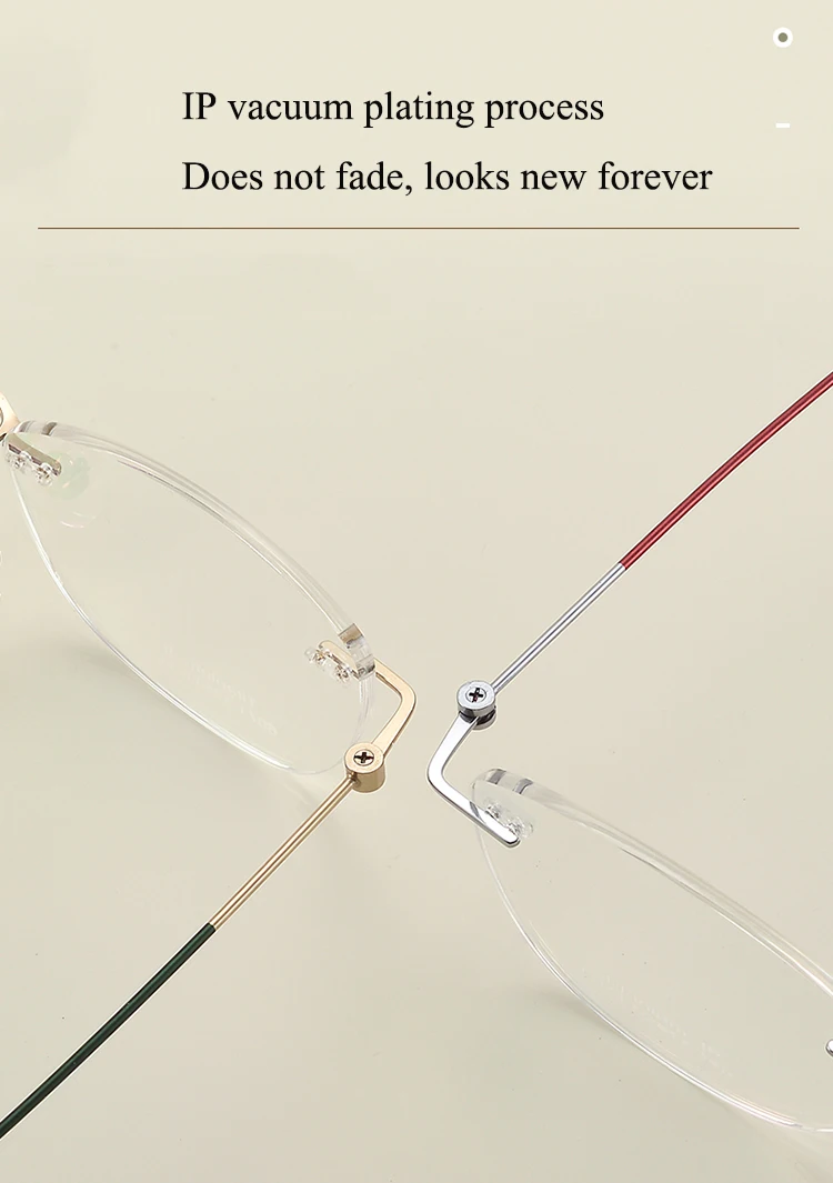 Bclear Women's Rimless Oval Cat Eye Titanium Eyeglasses 2