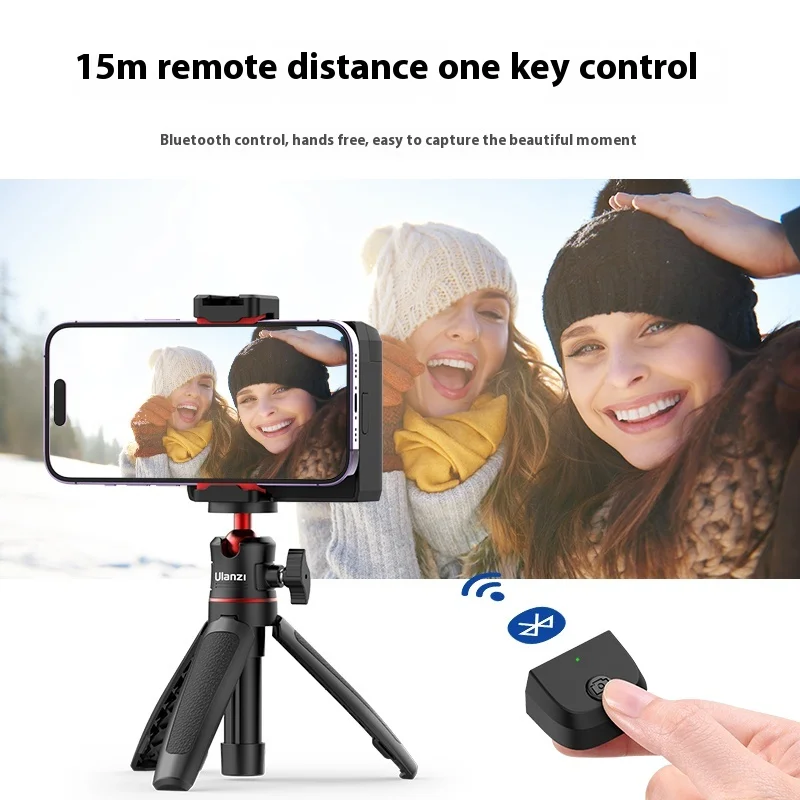 New Ulanzi CG02 Smartphone Selfie Grip Bluetooth Fill Light with CRI 95+ 5500K 15M Remote Zoom & Anti-Shake Stabilizer