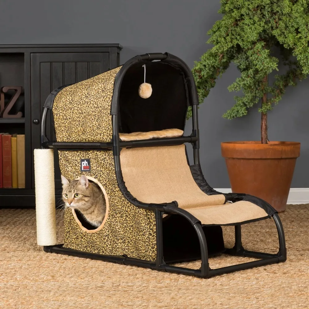 

27 "Catville Attic Cat Furniture Sturdy and Easy To Clean Leopard Structure Suitable for Indoor Need Installation