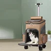 Carrito retráctil nórdico para mascotas, bolsa de transporte para gatos, bolsa de viaje portátil con ruedas.