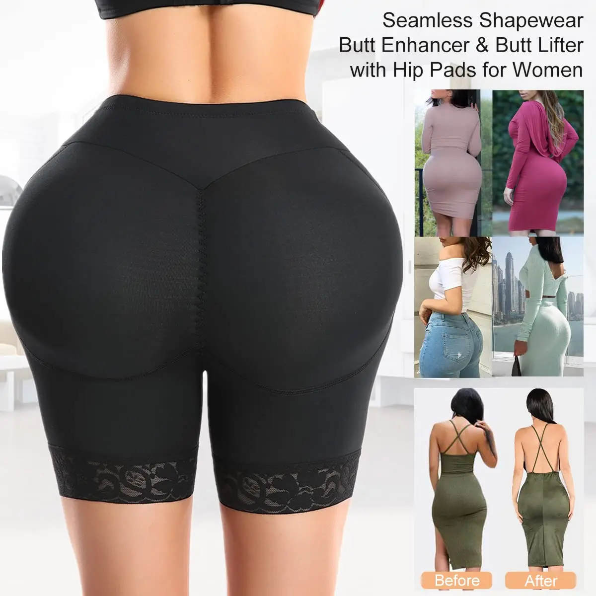 SEXYWG Hip Shapewear Panties Women Butt Lifter Shaper Panties Sexy Body  Shaper Push Up Panties Hip Enahncer Shapewear with Pads