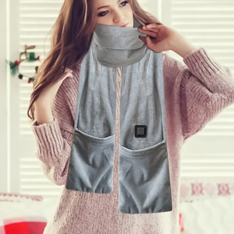 Heated Neck Pad Cordless 5V Smart Electric Heating Scarf 3 Temperature Settings Heated Scarf For Men Winter Must-Have