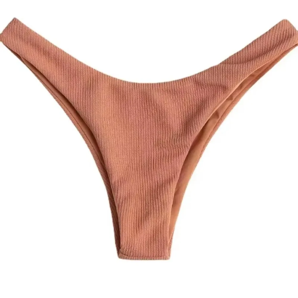Alluring Low Waisted Thong Swimwear - Solid Color Brazilian Beachwear