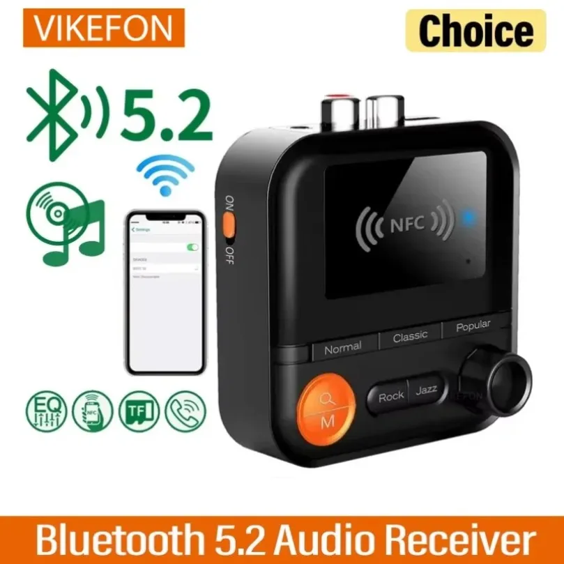 VIKEFON 새로운 2 in 1 블루투스 5.2 무선 어댑터 오디오 리시버 5가지..