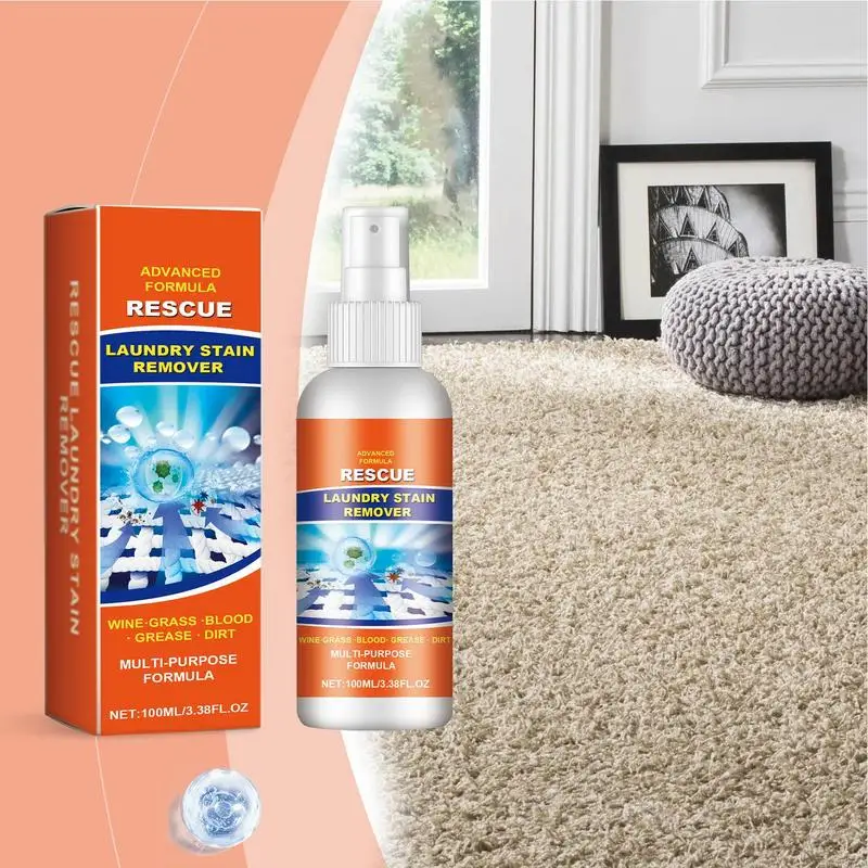 Laundry Stain Remover Stain Rescue Spray Multi-purpose Clothes Remover Spray Grease & Oil 100ml For