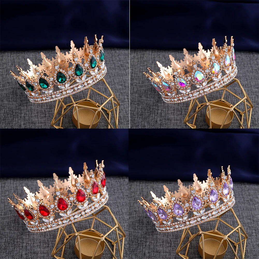 Bridal Headwear Crystal Queen Crown for Women Girls European Baroque Pageant Tiara hair accessory hair headdress bridal headwear hair band crown