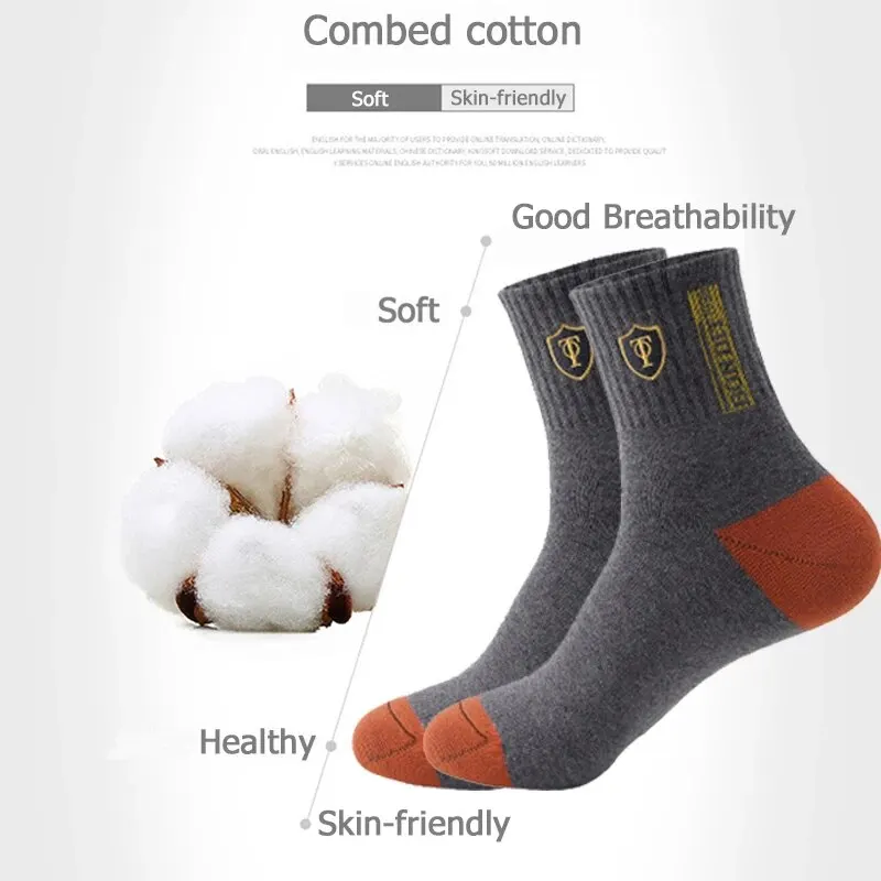 Sports Socks 5 Pairs Apring And Fall Mens Sports Socks Summer Leisure Sweat Absorbent Comfortable Thin Breathable Basketball Meias