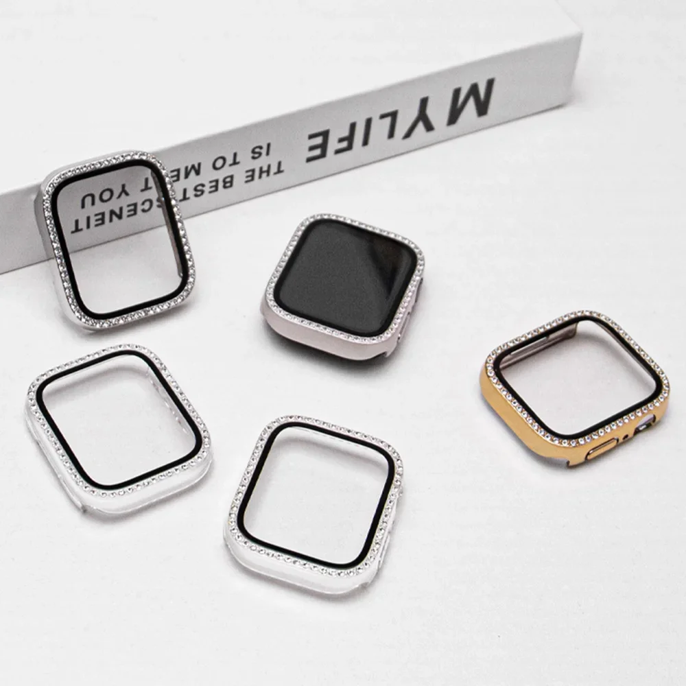Luxury Bling Screen Protector with Glass+Diamond Design