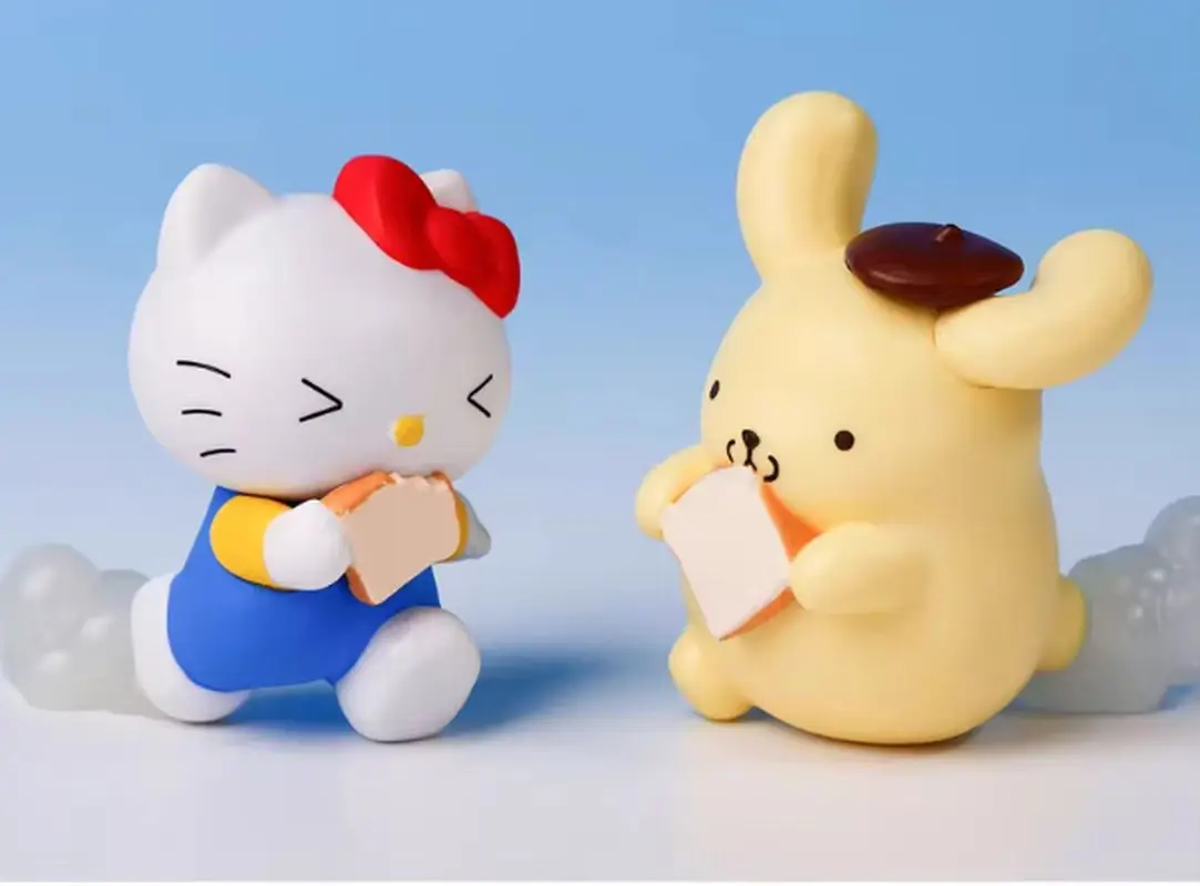 새로운 상품 입고 메일레티 KT 유구이 강아지가 빵을 들고 달리는 모습의 스타일리쉬한 블라인드 박스 데스크탑 장식품 서프라이즈