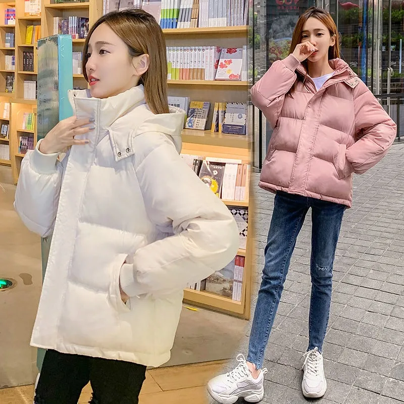 2023 New Women Down Cotton Coat Winter Jacket Female Warm Thick Parkas Fashion Slimming Hooded Outwear Loose Large Size Overcoat