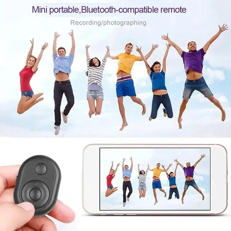 Mini Wireless Remote Controller Compatible with Bluetooth Self-Timer Shutter Button Android Apple Camera