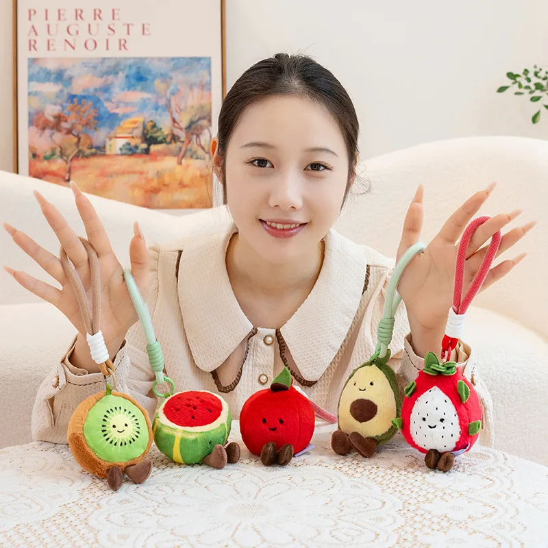 Cute Fruit Plush Keychain Soft Stuffed Toy Bag Ornament For Girls_voghion.com