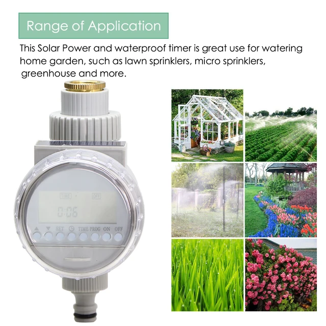 Popular Solar Power Water Timer Irrigation Solenoid Valve Controller Waterproof Power-saving Timer Irrigation Controller System 2