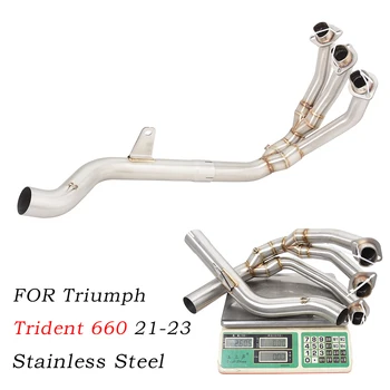 For Triumph Tiger 660 Sport 2022-2023 Modified Side Rows Motorcycle Exhaust Header Tube Muffler Front Link Pipe Stainless Steel