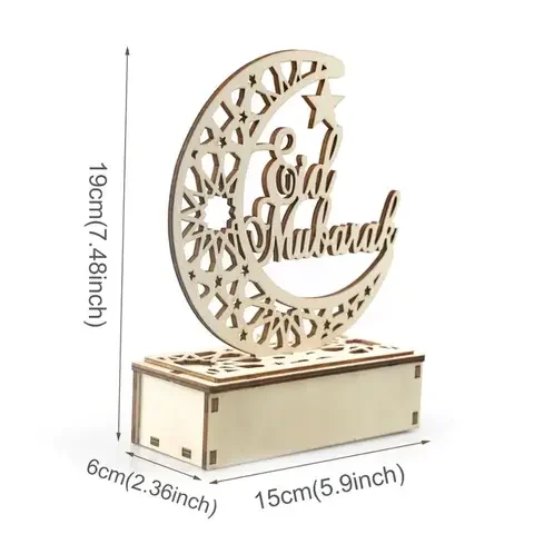 

Ramada Eid Mubarak Moon Star LED StringLight Ornament Wood Hanging Pendant Ramadan Eid Mubarak Muslim Islam EID Party Home Decor