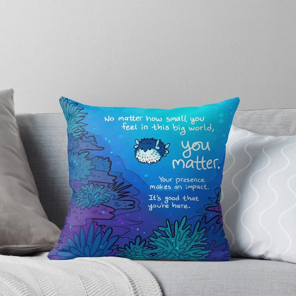 

No Matter How Small You Feel Pufferfish Throw Pillow Christmas Pillow Covers Pillowcases For Pillows Pillow Cases