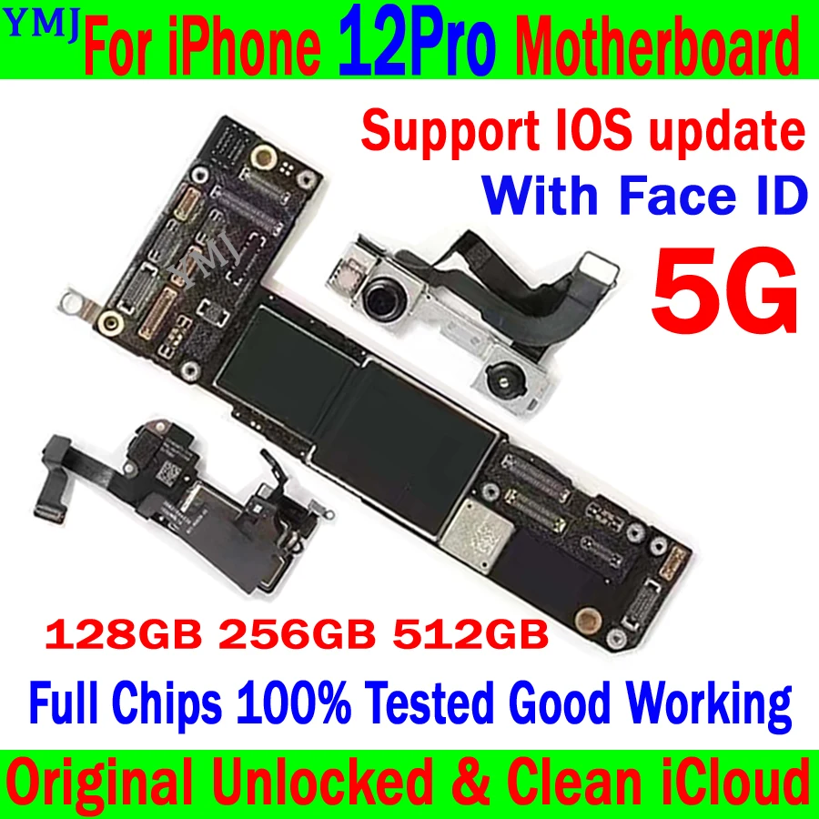 

Original Unlocked Support Update Mainboard For IPhone 12 PRO Motherboard Clean Icloud Logic Board 100% Tested Working Plate