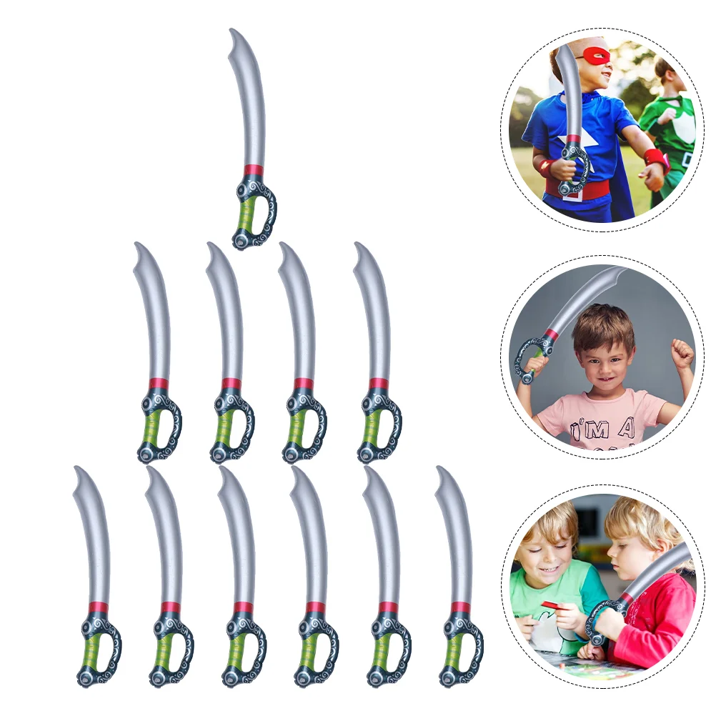 

12 Pcs Pirate Knife Kids Role Play Toy PVC Stage Cosplay Prop Outfits Festival Halloween Toys Balloon Swords