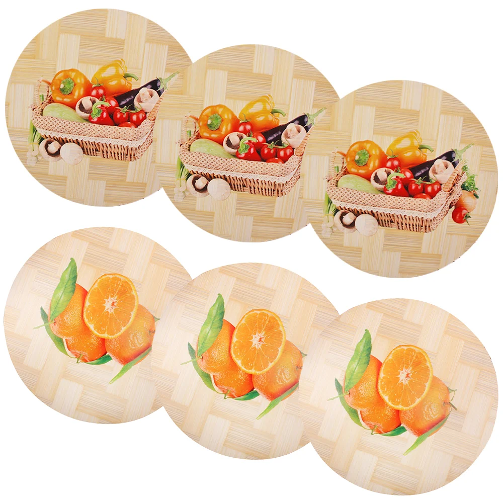 

6 Pcs Table Decorations Desktop Decorative Placemats Autumn for Home Dining Wooden Dinning Room