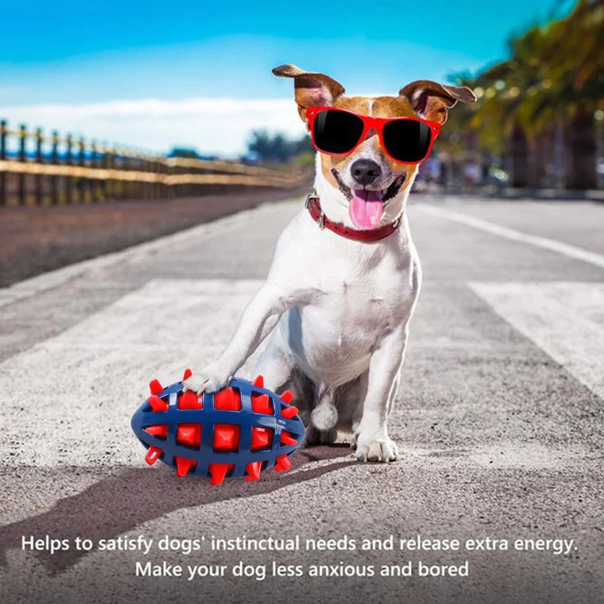 1/2Pcs Squeaky Dog Chew Toys Interactive Puppy Chew Ball Comfortable Rubber Dog Ball Toys Pet Chew Toy for Teething Cleaning 2